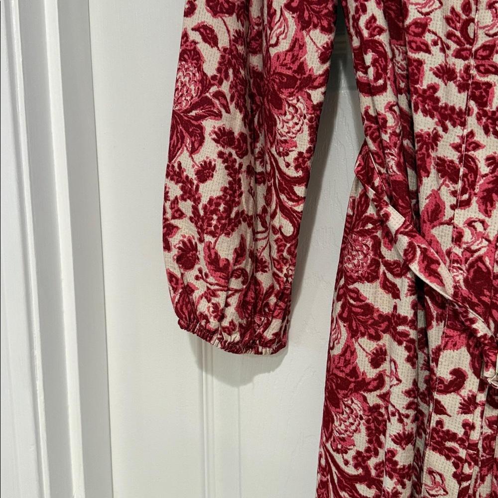 LOFT Red and White Floral Dress - Picture 5 of 7